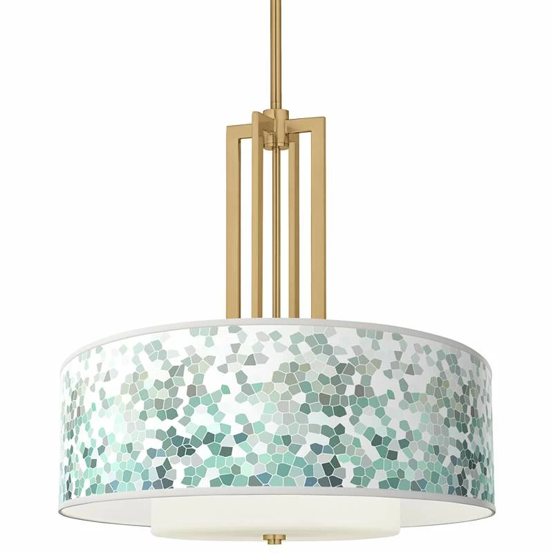 Aqua Mosaic Carey 24" Gold 4-Light Chandelier 3 Aqua Mosaic Carey 24" Gold 4-Light Chandelier
