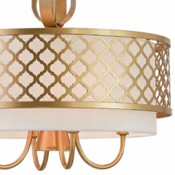 Arabesque 18" Wide Soft Gold Drum Pendant With Downlight 7 Arabesque 18" Wide Soft Gold Drum Pendant With Downlight -Outlet The Radiantix Store arabesque 18 inch wide soft gold drum pendant with downlight 69m63views1