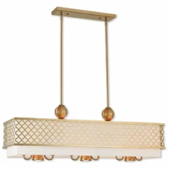 Arabesque 39 3/4"W Soft Gold Kitchen Island Light Pendant -Outlet The Radiantix Store arabesque 39 and three quarter inchw soft gold kitchen island light pendant 69m75views2