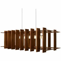 Arca 49" Wide Oiled Walnut LED Modern Linear Kitchen Island Pendant -Outlet The Radiantix Store arca 49 inch wide oiled walnut led modern linear kitchen island pendant 1r653views1