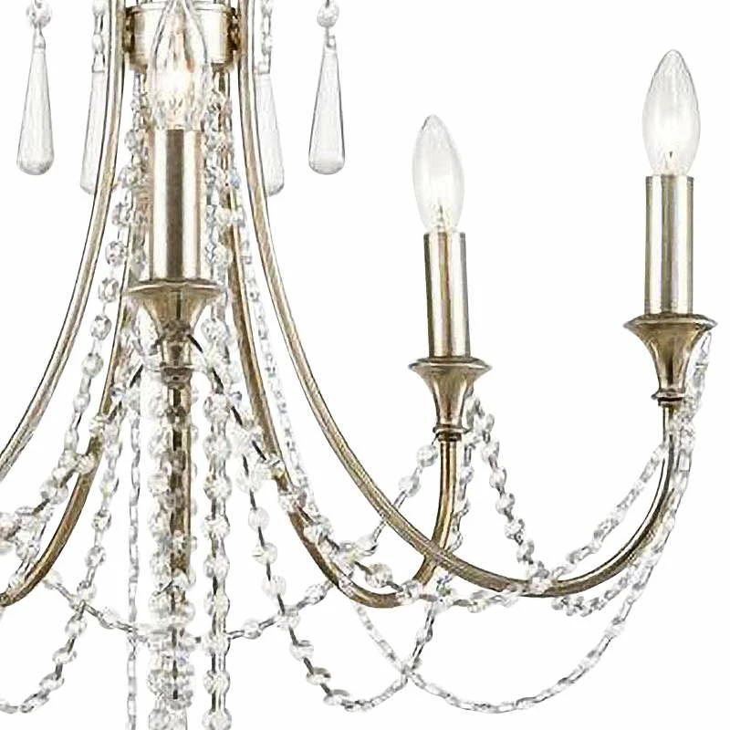 Arcadia 23 1/2"W Antique Silver Crystal 5-Light Chandelier 5 Arcadia 23 1/2"W Antique Silver Crystal 5-Light Chandelier - Image 3