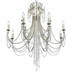 Arcadia 32 1/2" Wide 12-Light Antique Silver Chandelier