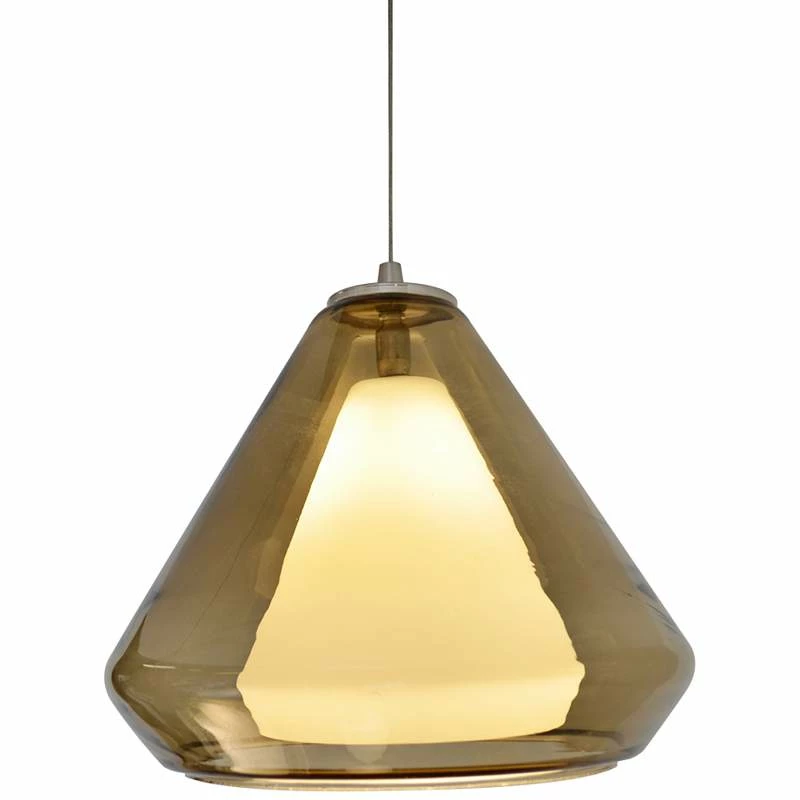 AFX Armitage 10"W Satin Nickel LED Mini Pendant With Brown Glass 4 AFX Armitage 10"W Satin Nickel LED Mini Pendant With Brown Glass - Image 2
