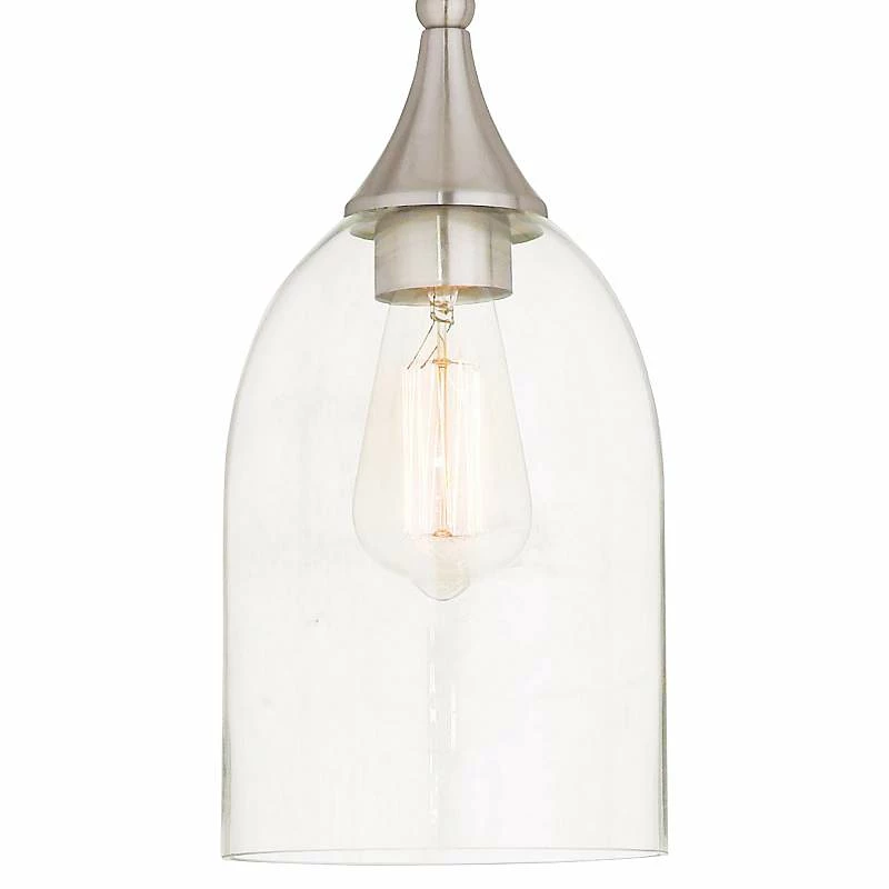 Art Glass 6 1/4"W Clear Glass Brushed Nickel Mini Pendant 5 Art Glass 6 1/4"W Clear Glass Brushed Nickel Mini Pendant - Image 3