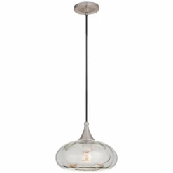 Art Glass And Brushed Nickel 9 1/2" Wide Modern Mini Pendant -Outlet The Radiantix Store art glass and brushed nickel 9 and one half inch wide modern mini pendant 55j33views3