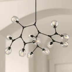 Artcraft Organic 55" Wide Black 12-Light Chandelier