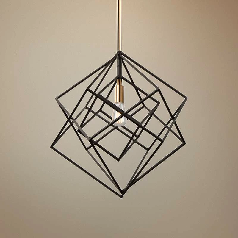 Artistry 16" Wide Matte Black And Satin Brass Pendant Light 3 Artistry 16" Wide Matte Black And Satin Brass Pendant Light