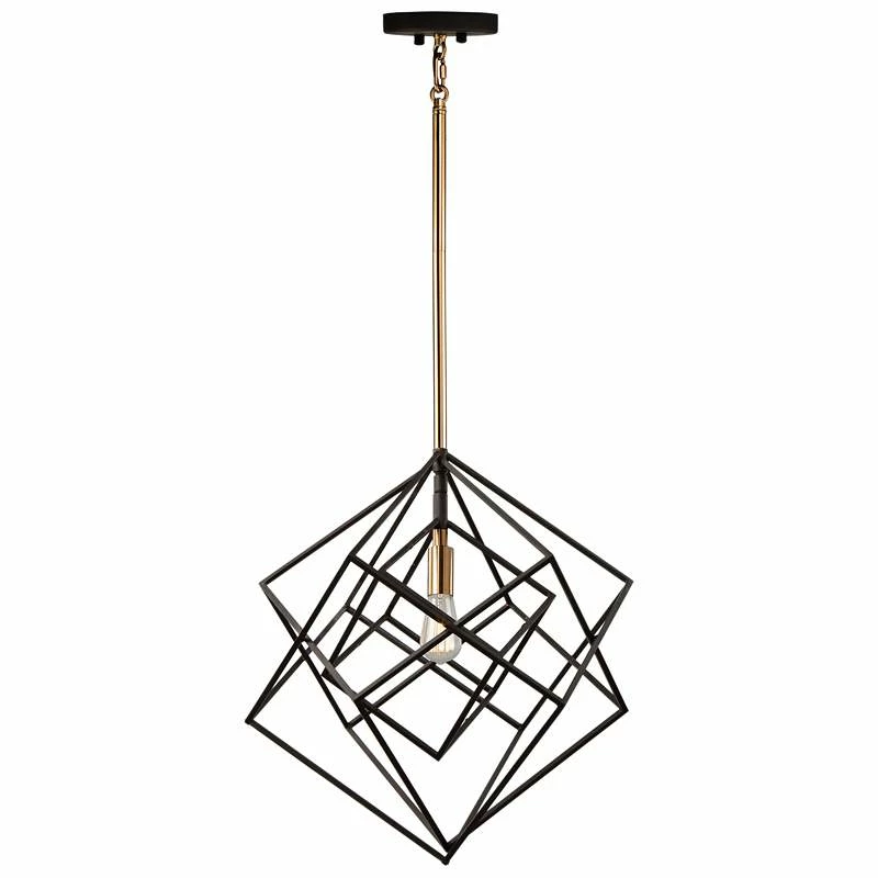 Artistry 16" Wide Matte Black And Satin Brass Pendant Light 6 Artistry 16" Wide Matte Black And Satin Brass Pendant Light - Image 4