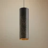 AFX Ash 3 1/2" Wide Black And Gold Cylinder LED Mini Pendant -Outlet The Radiantix Store ash 3 and one half inch wide black and gold cylinder led mini pendant 69d63cropped