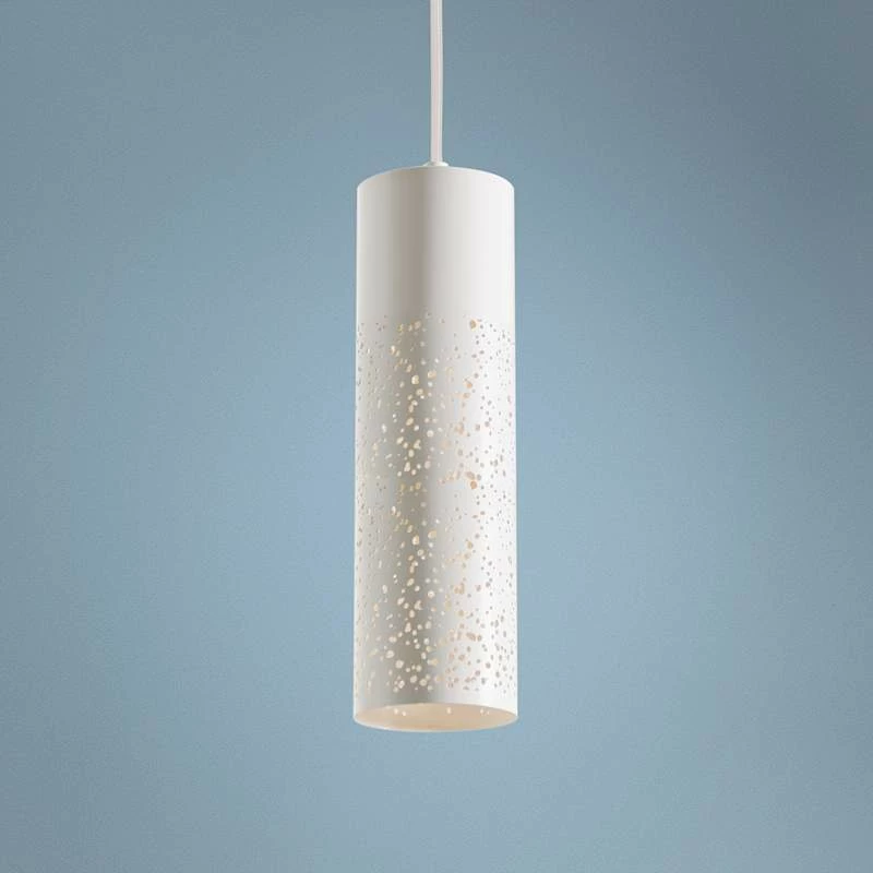AFX Ash 3 1/2" Wide White Cylinder LED Mini Pendant 3 AFX Ash 3 1/2" Wide White Cylinder LED Mini Pendant