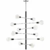 Astrid 36"W Polished Nickel And Black 12-Light Chandelier -Outlet The Radiantix Store astrid 36 inchw polished nickel and black 12 light chandelier 45k60