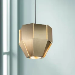 Astrum 11 3/4" Wide Distressed Brass LED Mini Pendant Light