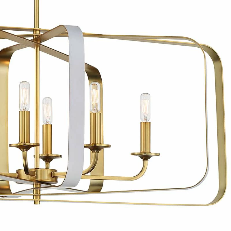 Aureum 40" Wide Gold And White 6-Light Island Pendant Light 5 Aureum 40" Wide Gold And White 6-Light Island Pendant Light - Image 3