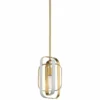 Aureum 7"W Honey Gold And White Open Cage Mini Pendant Light -Outlet The Radiantix Store aureum 7 inchw honey gold and white open cage mini pendant light 89y88