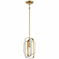 Aureum 7"W Honey Gold And White Open Cage Mini Pendant Light -Outlet The Radiantix Store aureum 7 inchw honey gold and white open cage mini pendant light 89y88views3