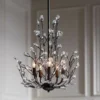 Aurine 18" Wide Matte Black And Crystal Floral 5-Light Chandelier -Outlet The Radiantix Store aurine 18 inch wide matte black and crystal floral 5 light chandelier 91k44cropped