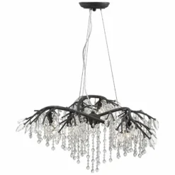 Golden Lighting Autumn Twilight 31" Wide Black Iron And Crystal Chandelier -Outlet The Radiantix Store autumn twilight 31 inch wide black iron and crystal chandelier 81d77views1