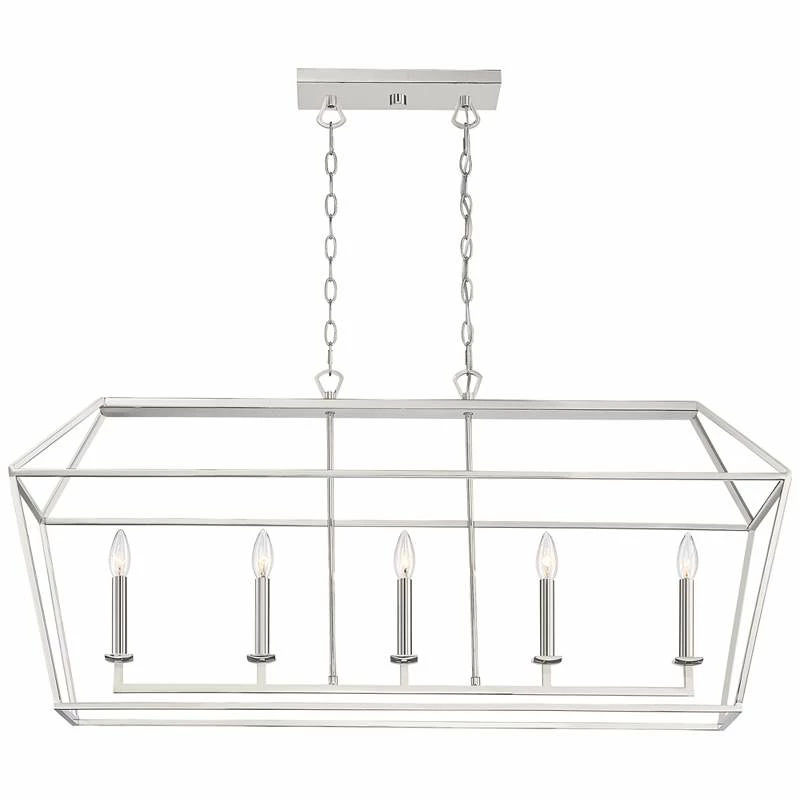 Aviary 42" Wide Polished Nickel Kitchen Island Light Pendant 4 Aviary 42" Wide Polished Nickel Kitchen Island Light Pendant - Image 2
