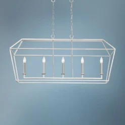 Aviary 42" Wide Polished Nickel Kitchen Island Light Pendant