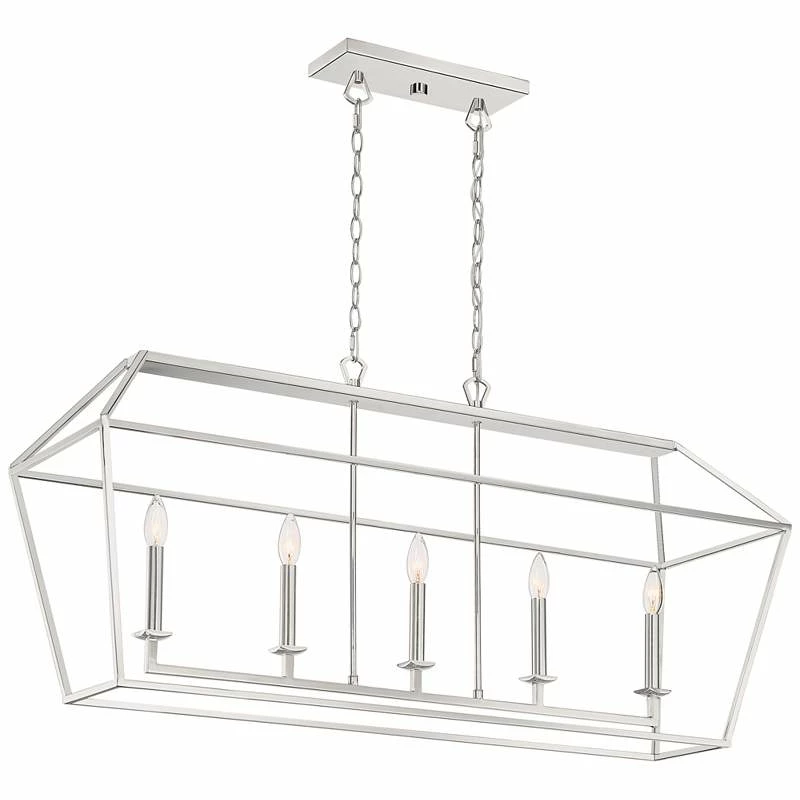 Aviary 42" Wide Polished Nickel Kitchen Island Light Pendant 5 Aviary 42" Wide Polished Nickel Kitchen Island Light Pendant - Image 3