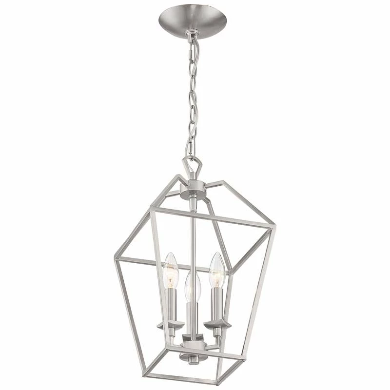 Aviary 9 1/2" Wide Brushed Nickel 3-Light Foyer Mini Pendant 5 Aviary 9 1/2" Wide Brushed Nickel 3-Light Foyer Mini Pendant - Image 3