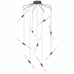 Ballet 21 1/4" Wide 9-Light Spreader Satin Black LED Pendant -Outlet The Radiantix Store ballet 21 and one quarter inch wide 9 light spreader satin black led pendant 71e46