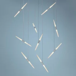 Ballet 21 1/4" Wide 9-Light Swag Satin Aluminum LED Pendant