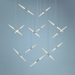 Ballet 27 1/4" Wide 13-Light Swag Satin Aluminum LED Pendant