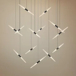 Ballet 27 1/4" Wide 13-Light Swag Satin Black LED Pendant