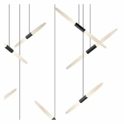 Ballet 27 1/4" Wide 13-Light Swag Satin Black LED Pendant -Outlet The Radiantix Store ballet 27 and one quarter inch wide 13 light swag satin black led pendant 71e53views1