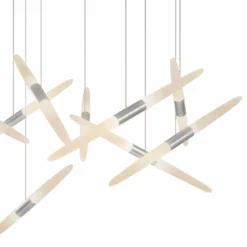 Ballet 27 1/4"W 13-Light Spreader Satin Aluminum LED Pendant -Outlet The Radiantix Store ballet 27 and one quarter inchw 13 light spreader satin aluminum led pendant 71e48views1