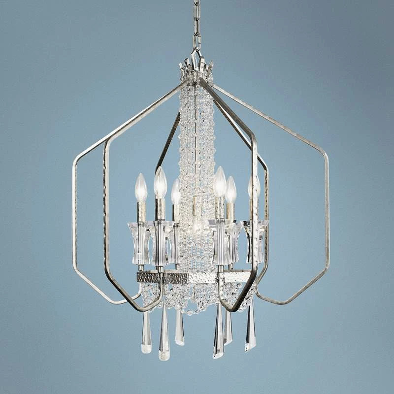 Barcelona 26" Wide Transcend Silver 7-Light Crystal Pendant 3 Barcelona 26" Wide Transcend Silver 7-Light Crystal Pendant