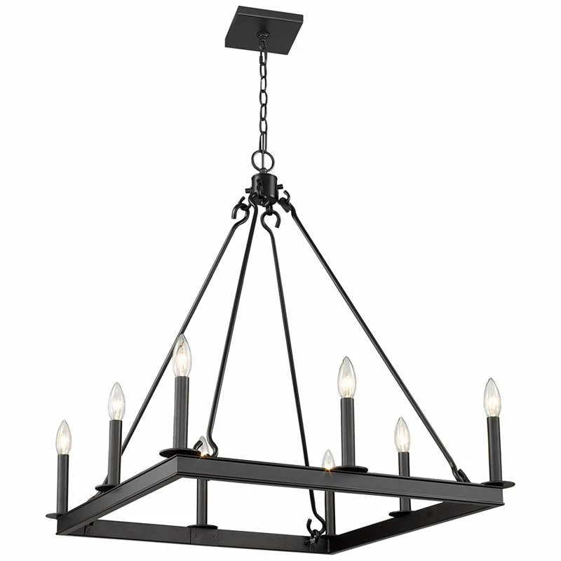 Barclay 26" Wide Matte Black 8-Light Chandelier 4 Barclay 26" Wide Matte Black 8-Light Chandelier - Image 2