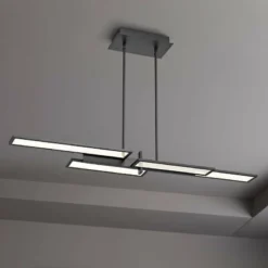 Bayswater 46"W Matte Black 4-Light LED Island Pendant Light