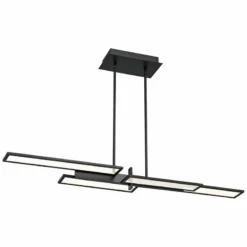 Bayswater 46"W Matte Black 4-Light LED Island Pendant Light -Outlet The Radiantix Store bayswater 46 inchw matte black 4 light led island pendant light 84h84views2