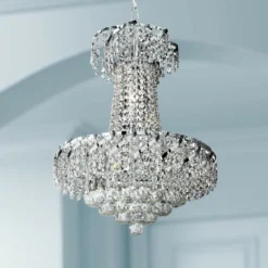Belenus 18" Wide Traditional Chrome And Crystal Chandelier