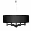 Black Faux Silk Ava 6-Light Black Pendant Chandelier -Outlet The Radiantix Store black faux silk ava 6 light black pendant chandelier 703j6