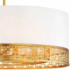 Blairmoor 25" Wide Honey Gold And Faux Silk Modern Pendant Light 7 Blairmoor 25" Wide Honey Gold And Faux Silk Modern Pendant Light -Outlet The Radiantix Store blairmoor 25 inch wide honey gold and faux silk modern pendant light 77p16views1