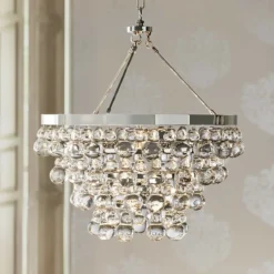 Bling 20 1/2" Wide Antique Polished Nickel Chandelier