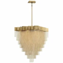 Bloomfield 31" Wide Antique Brush Gold LED Pendant Light -Outlet The Radiantix Store bloomfield 31 inch wide antique brush gold led pendant light 84j06views1