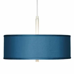 Blue Polyester 16" Wide Pendant Light