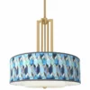 Blue Tiffany Carey 24" Gold 4-Light Chandelier -Outlet The Radiantix Store blue tiffany carey 24 inch gold 4 light chandelier 837n6