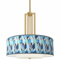 Blue Tiffany Carey 24" Gold 4-Light Chandelier