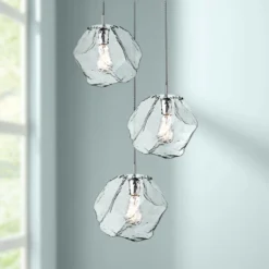 Boulder 23 1/2"W Stainless Steel 3-Light Pendant Light