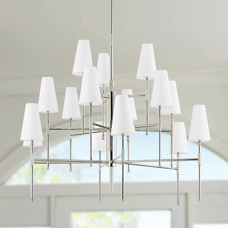 Bowery 48" Wide Polished Nickel 15-Light Chandelier 3 Bowery 48" Wide Polished Nickel 15-Light Chandelier