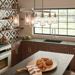 Braelyn 42"W Classic Pewter Kitchen Island Light Chandelier -Outlet The Radiantix Store braelyn 42 inchw classic pewter kitchen island light chandelier 35h80views3