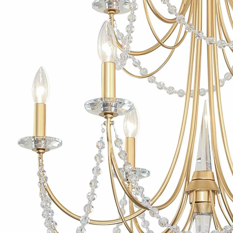 Brentwood 26" Wide French Gold 10-Light 2-Tier Chandelier 5 Brentwood 26" Wide French Gold 10-Light 2-Tier Chandelier - Image 3