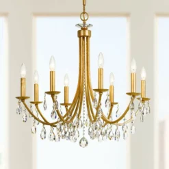 Bridgehampton 28" Wide 8-Light Antique Gold Chandelier