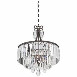 Bruini 20" Wide 4-Light Bronze And Crystal Chandelier -Outlet The Radiantix Store bruini 20 inch wide 4 light bronze and crystal chandelier 7f836views4