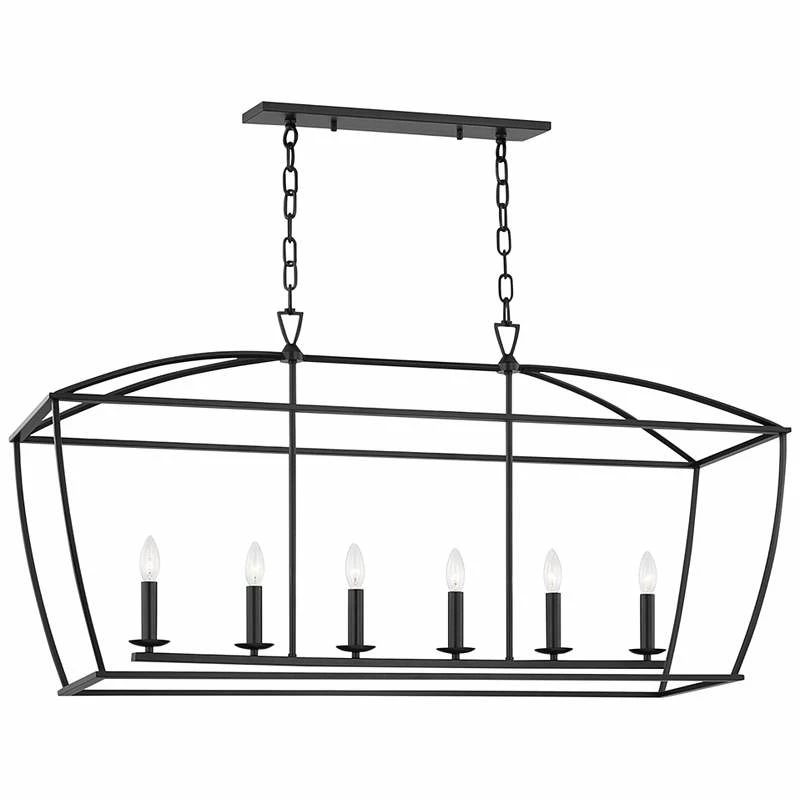 Bryant 48 1/4" Wide Aged Iron 6-Light Island Pendant Light 3 Bryant 48 1/4" Wide Aged Iron 6-Light Island Pendant Light